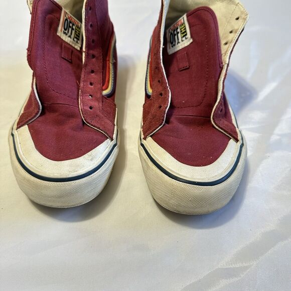 Size 7.5 Women 6 Men- VANS Sk8-Hi 138 Decon High Red Rainbow Burgundy - Picture 6 of 10